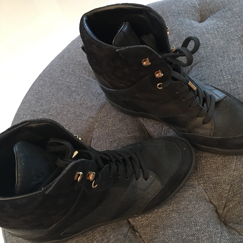 Louis Vuitton Black Monogram Suede Calfskin